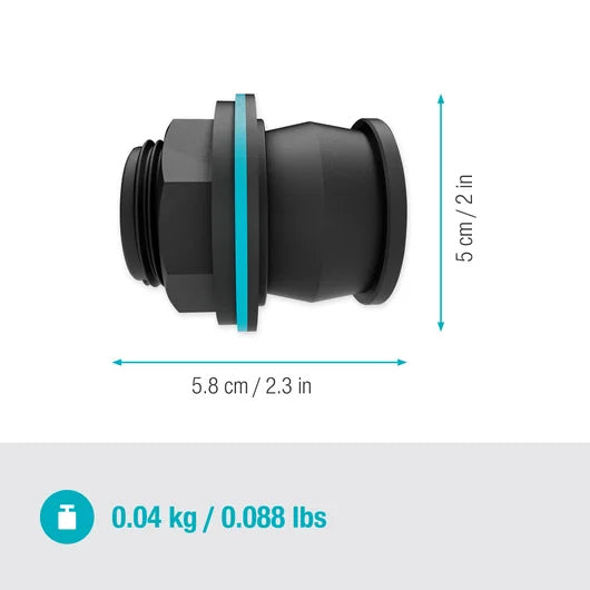 Gardena 9095-20 Tankverbinder Plug IN – Schlauch Ø 33,3 mm – für Wasserhahn G1/G3/4 – Kunststoff