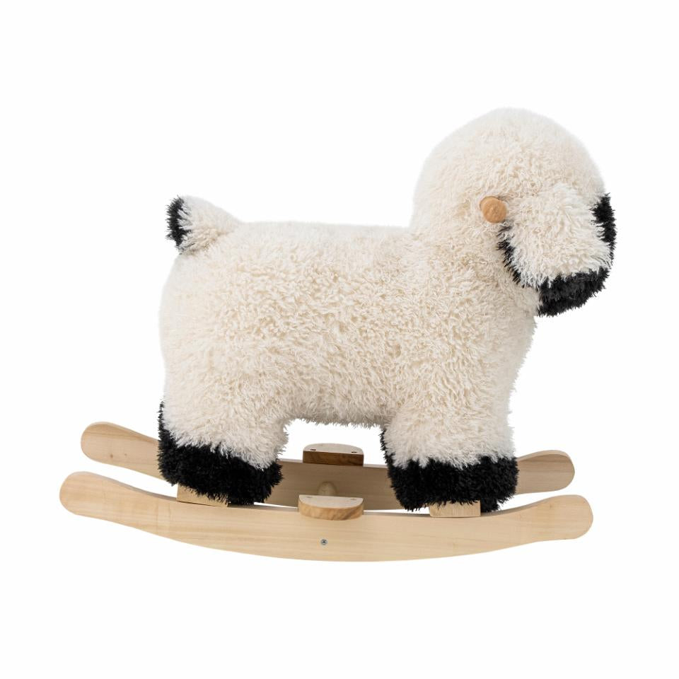 Bloomingville Schaukelschaf Dolly – 65 × 53 × 34 cm, Weiss, Polyester
