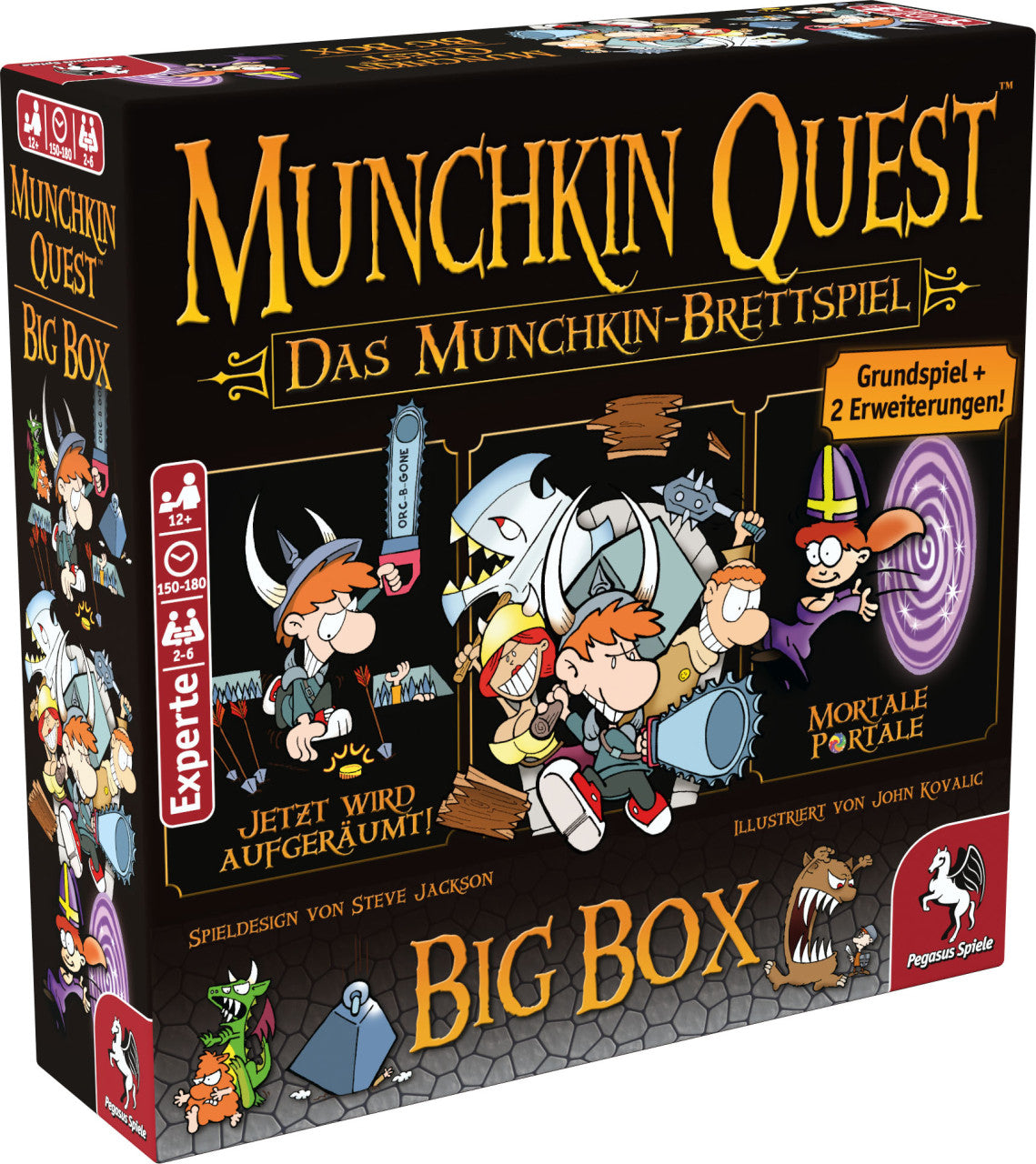 Pegasus Munchkin Quest Big Box – Brettspiel, 2–4 Spieler, ab 12 Jahren, 180 Min., DE