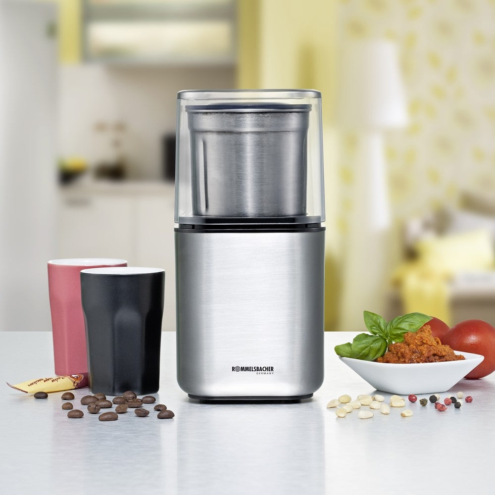 Rommelsbacher Kaffeemühle EGK 200 – 70 g, Schlagmesser, 200 W – Edelstahl