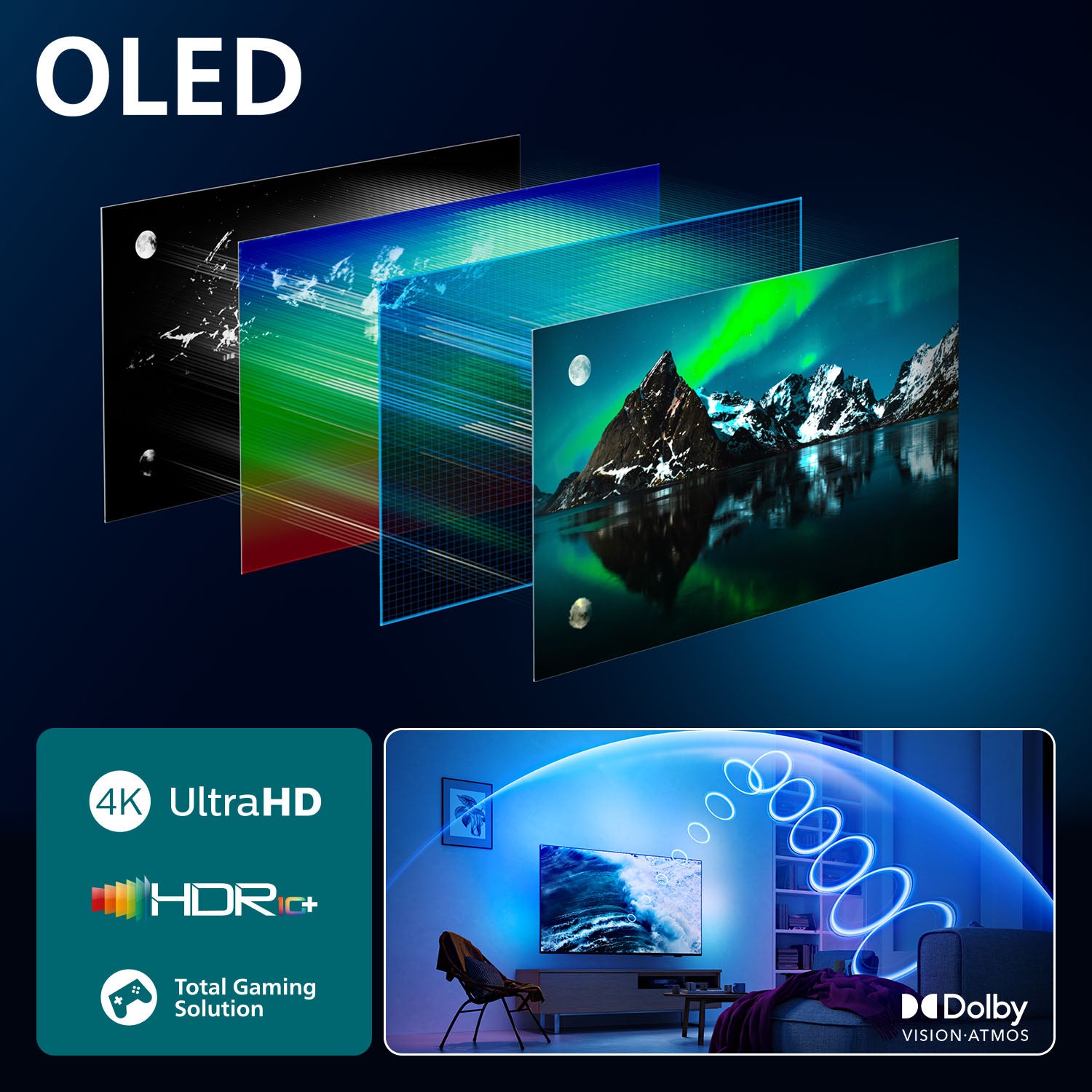 Philips 55OLED760/12 – 55" OLED UHD 4K, Titan OS, Ambilight (2025)