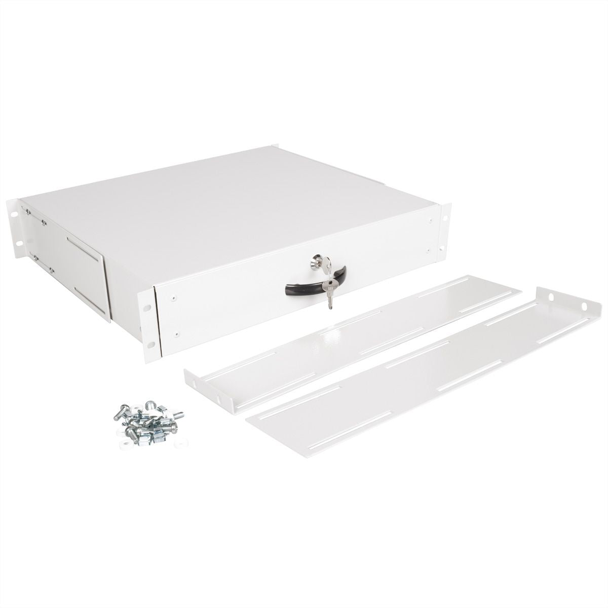 ROLINE 19-Zoll Tastatureinschub 2 HE – Montageset – für 19"-Racks, Stahl, Grau