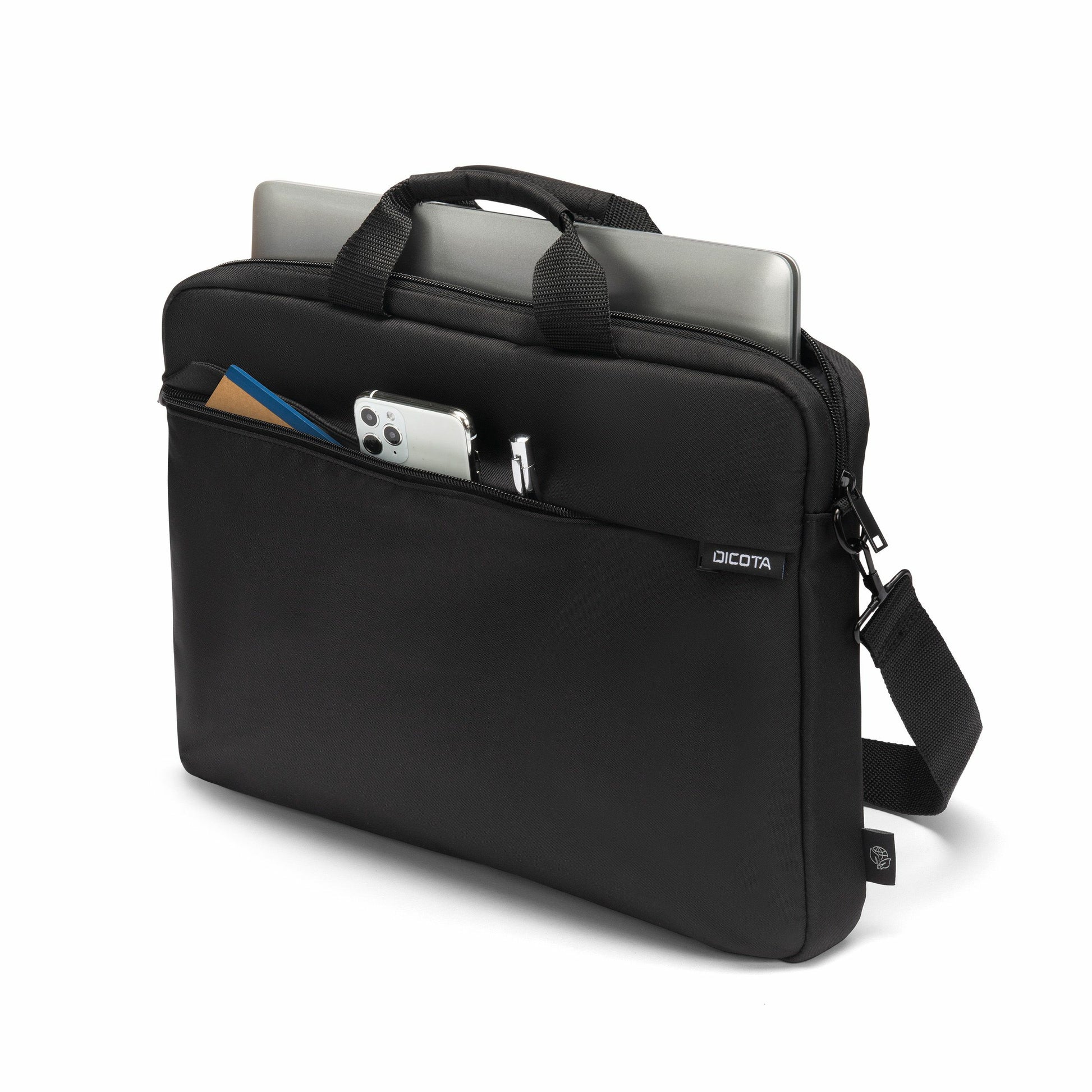 DICOTA Notebook-Tasche bis 16" – abnehmbarer Schultergurt, stossfest – Schwarz