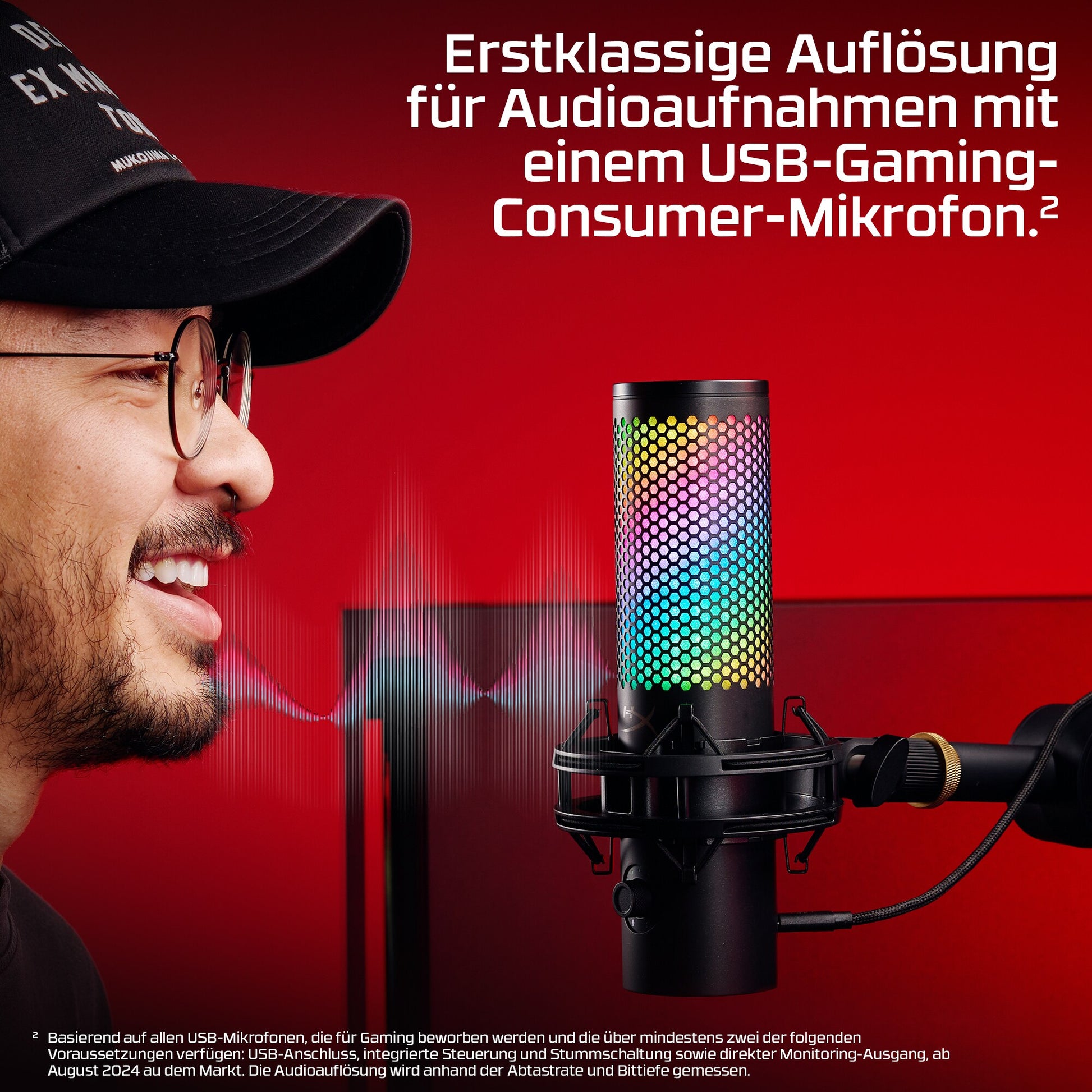 HyperX Quadcast 2 S Tischmikrofon – USB, Kabelgebunden, 20–20'000 Hz, 90 dB, Schwarz