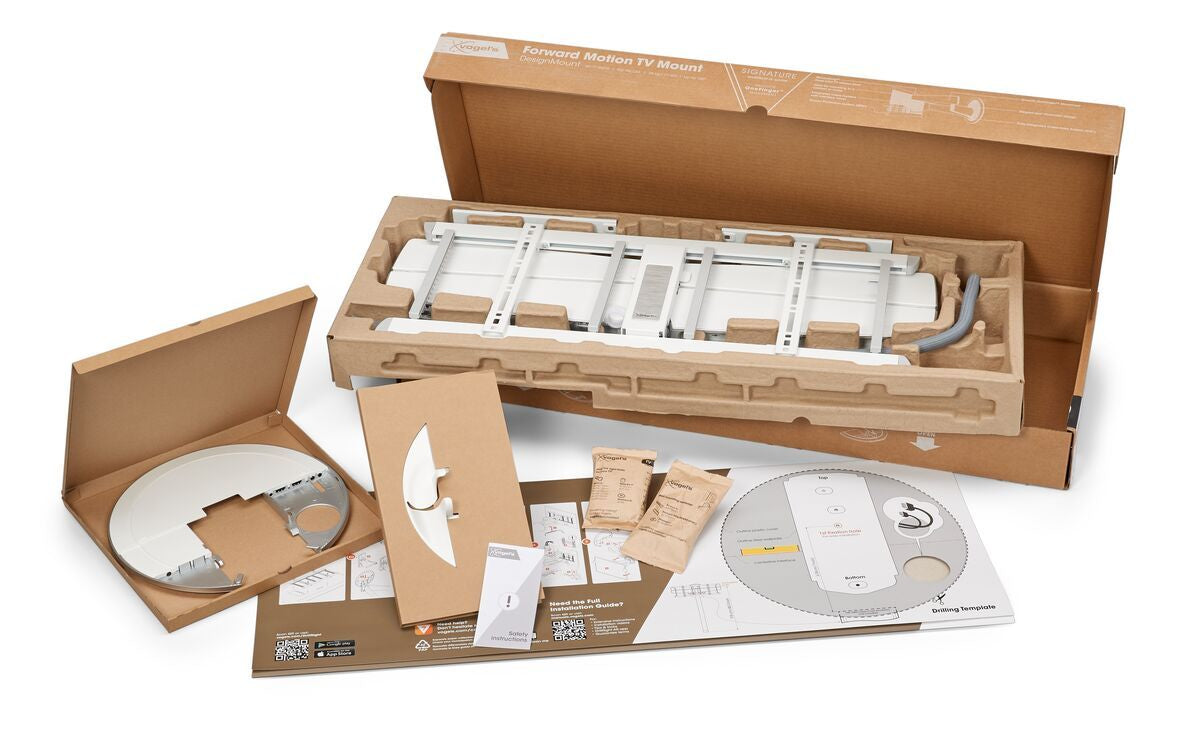 Vogel's 6VO TVM 7655W – Wandhalterung, motorisiert, drehbar, für 40–77", VESA 200×100–600×400, bis 35 kg, weiss