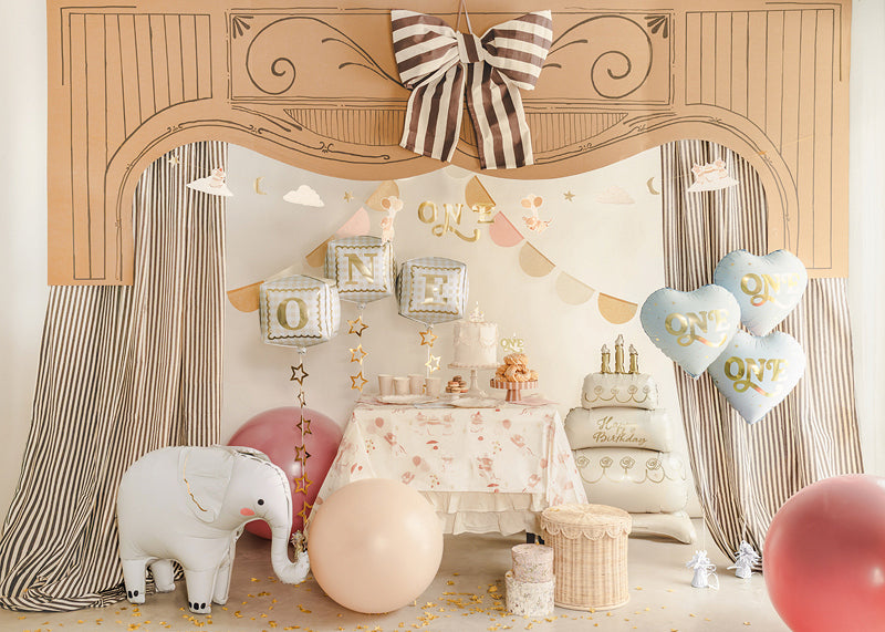 PartyDeco Folienballon Elefant – mehrfarbig – 91 × 61 cm – 1 Stk