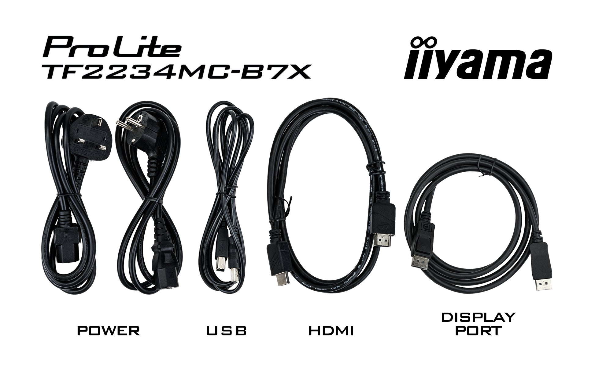 iiyama ProLite TF2234MC-B7X – Touch-Monitor 21,5" – 1920 × 1080 (Full HD), IPS, PCAP 10-Punkt, HDMI/DP/VGA
