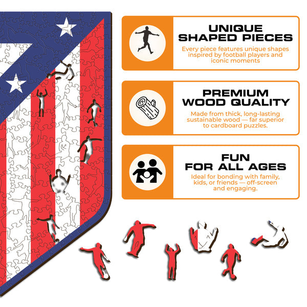 Iconic Puzzles Atletico Madrid - Logo - Logikspiel, ab 10 Jahren, 180 Min