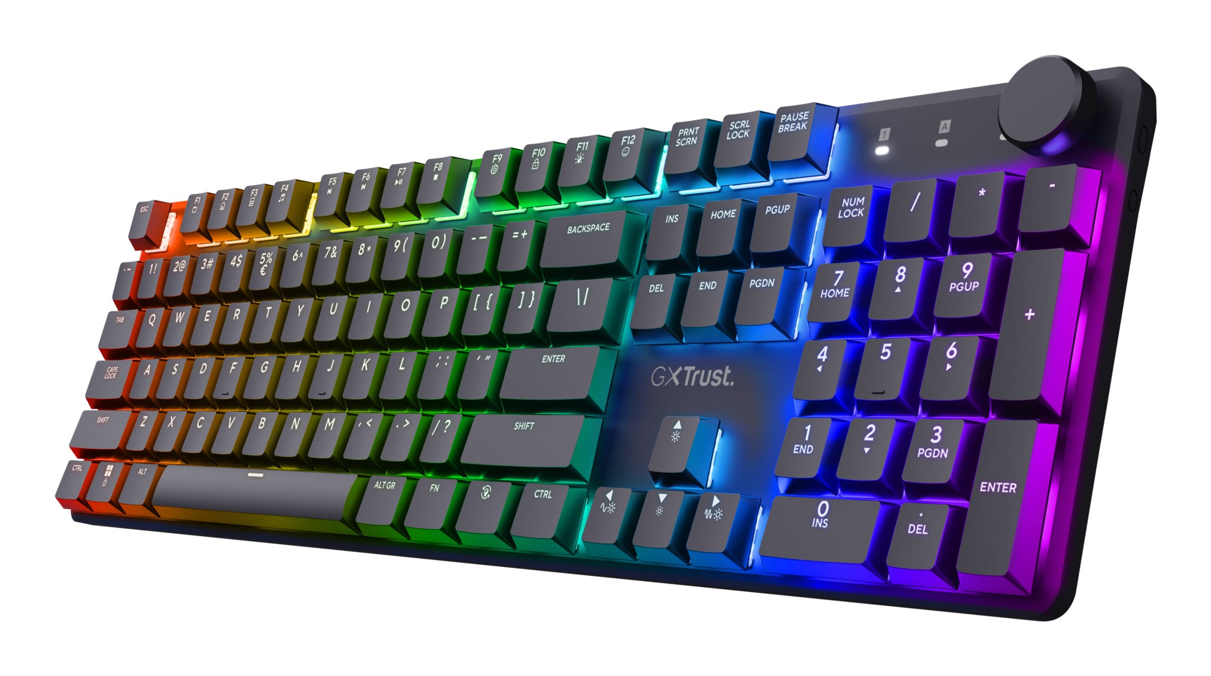 Trust GXT868 Torix – Tastatur, kabelgebunden (USB-A), US-Layout (EN), Fullsize (mit Ziffernblock), mechanisch