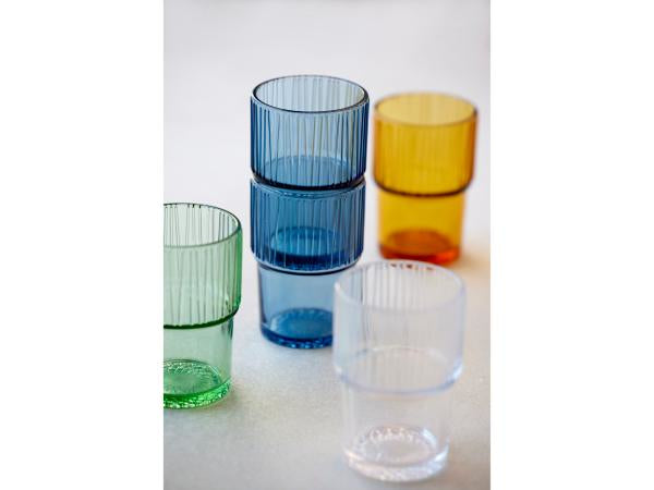 BITZ Latte Macchiato Glas Kusintha – 4er Set, 380 ml, H 12,5 cm, Transparent, spülmaschinenfest