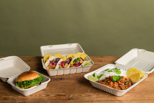 BioPak Take-away-Box, Bagasse (Zuckerrohr) – 600 ml 180 × 130 × 50 mm, braun