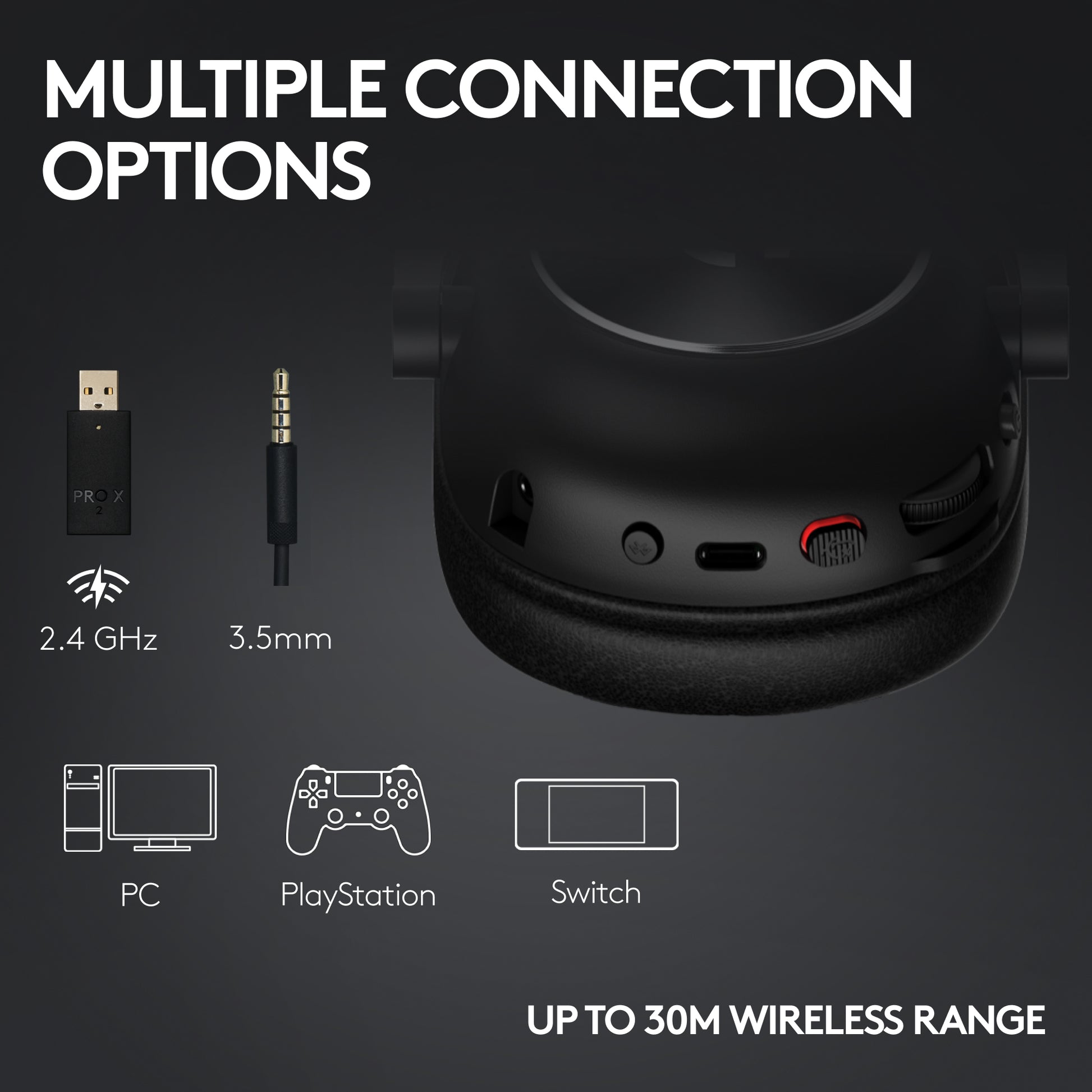 Logitech G PRO X 2 LIGHTSPEED Gaming-Headset – Over-Ear, Kabel + BT, mit USB-A-Dongle, für PS5, PS4