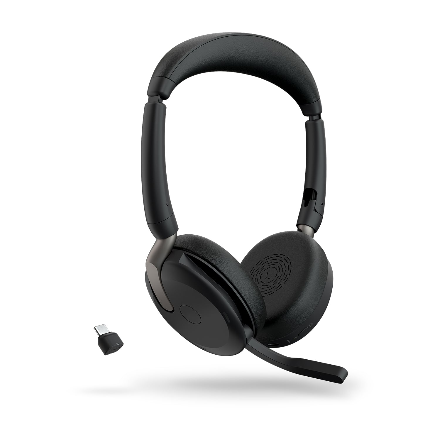 Jabra Evolve2 65 Flex Office-Headset – On-Ear, Stereo, Kabel + BT, ANC, UC-optimiert, Schwarz