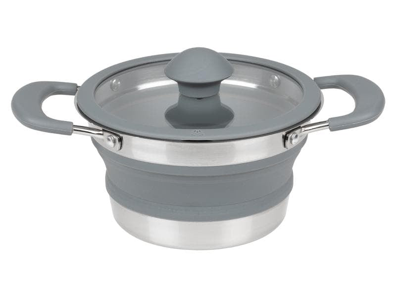 KOOR Kochtopf – 1 l, Silikon/Edelstahl, Grau