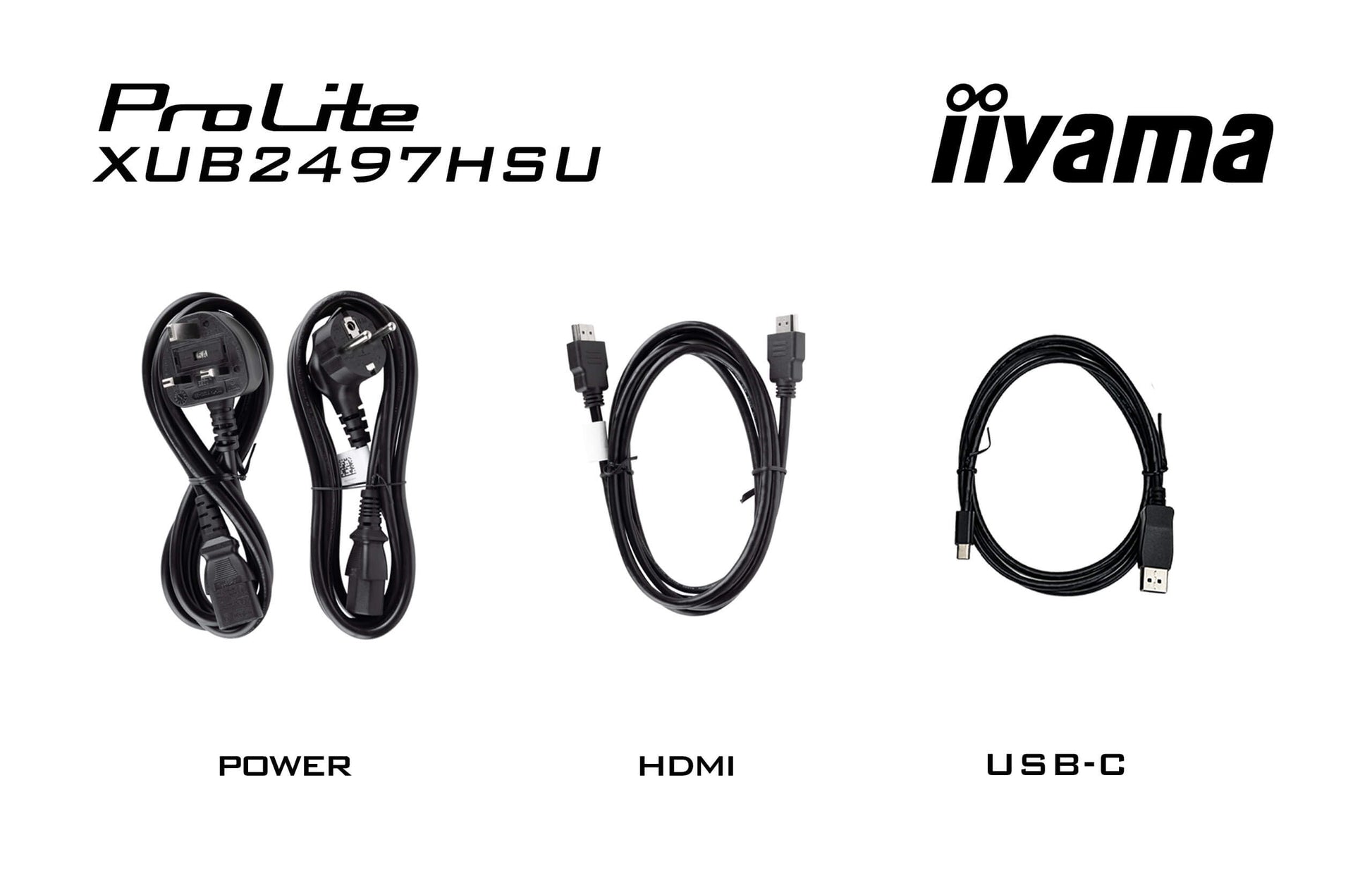 iiyama ProLite XUB2497HSN-B2 – 23,8", 1920 × 1080 (Full HD), IPS, 100 Hz, USB-C 65 W, LAN