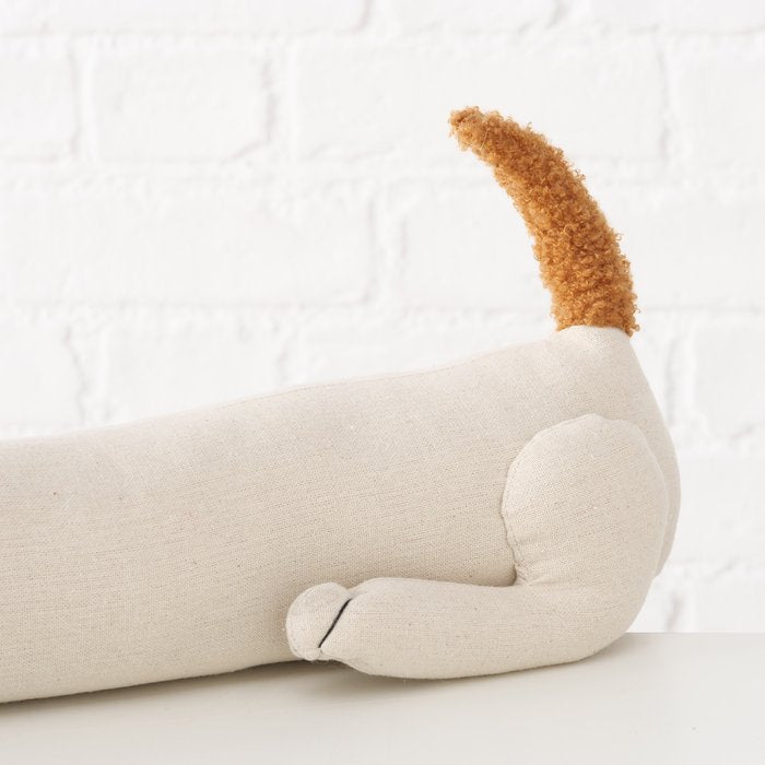 Boltze Türstopper Bello – Hund 76,5 × 15 × 20 cm, Polyester, Sand, Baumwolle, Braun/Beige, für Türen