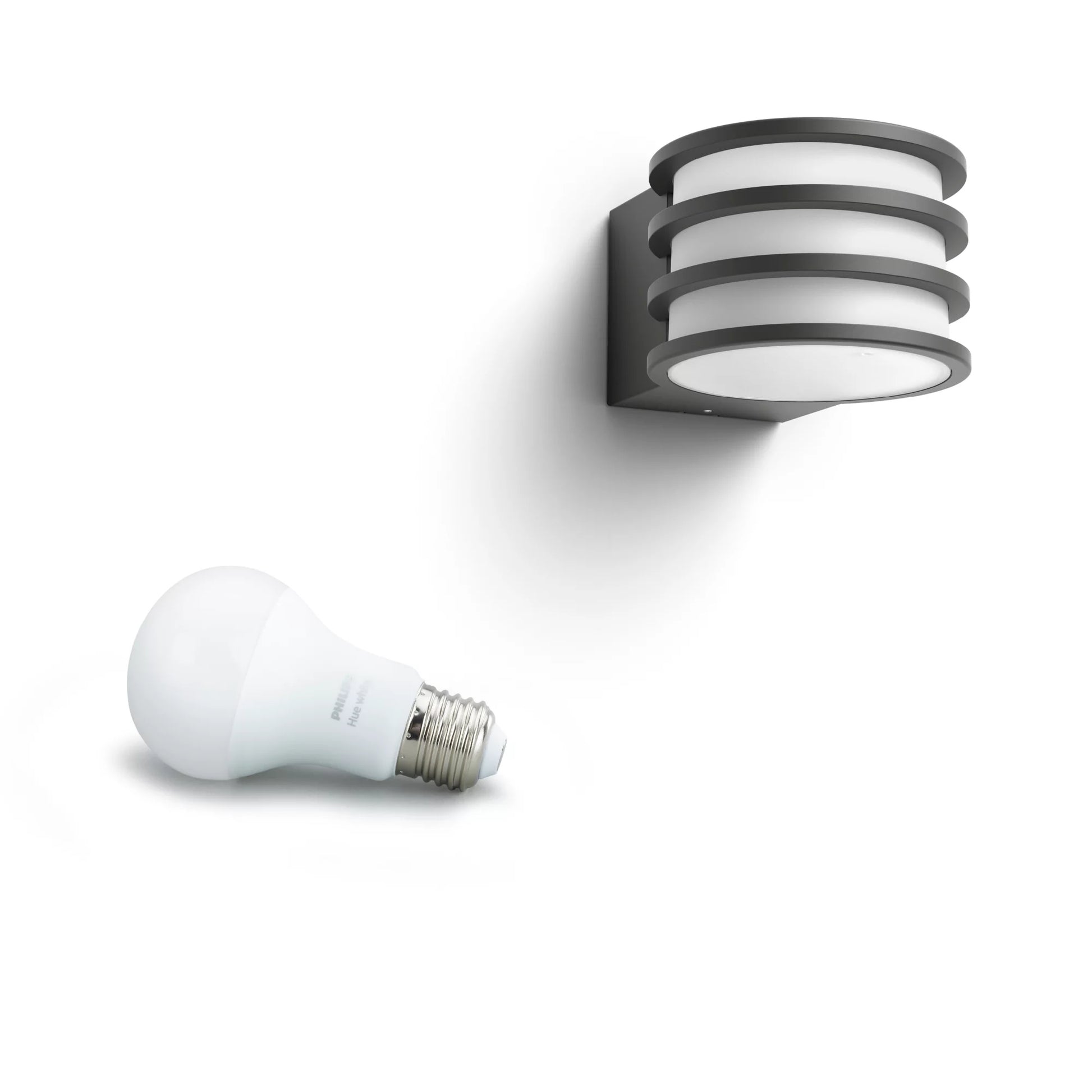 Philips by Signify Philips Hue Aussenwandleuchte – 2700 K – IP44 – Netzbetrieb – Zigbee – für Philips Hue – dimmbar – Aluminium