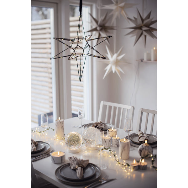 Star Trading Lichterkette Dew Drop Flower 729-53 – 1,4 m, 0,9 W, Warmweiss, Silber/Transparent, Batteriebetrieben