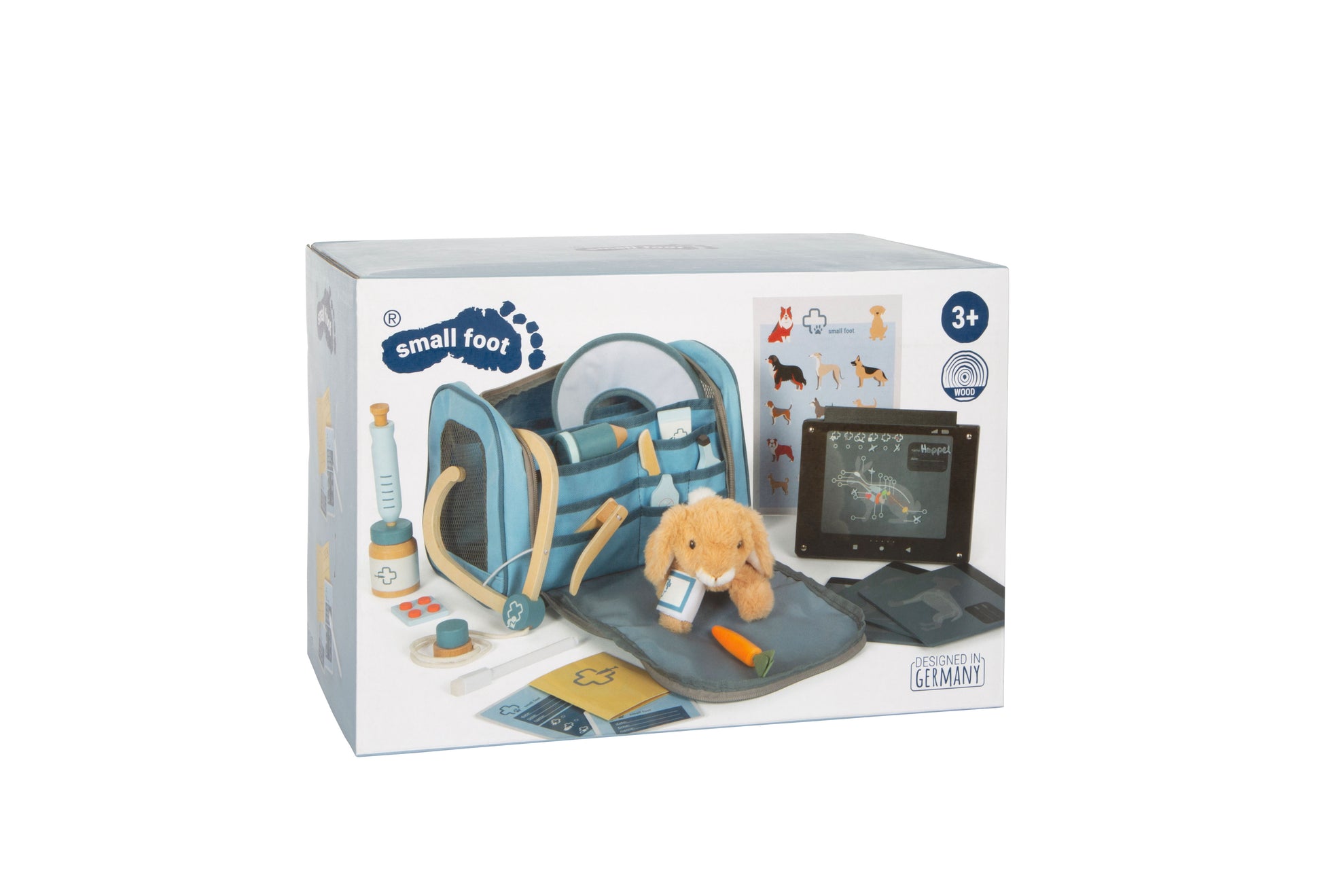 Small foot Tierarzt-Tasche – Hase – inkl. Plüschtier und Arztzubehör – 25,0 × 22,0 × 16,0 cm – ab 3 J.