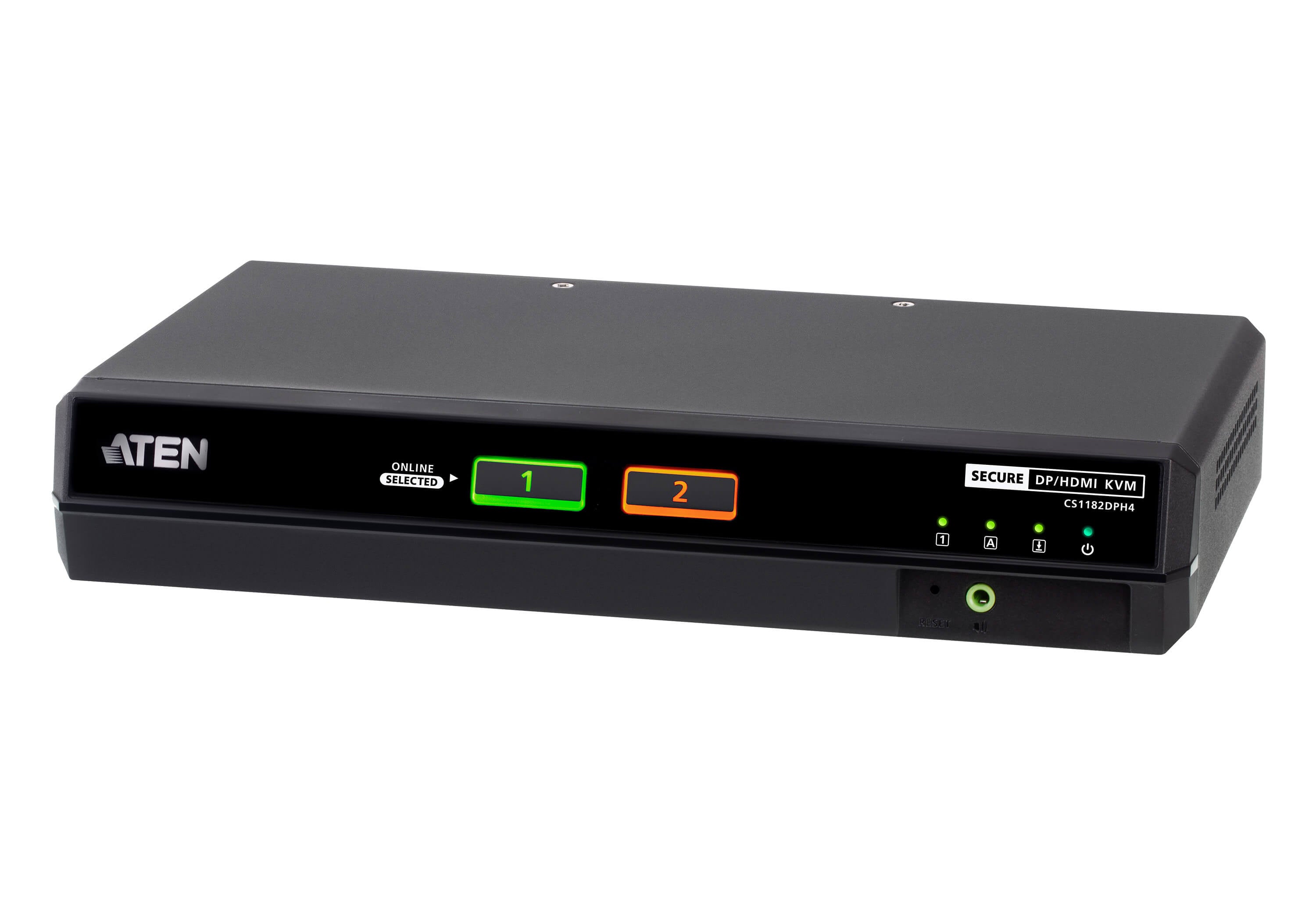 ATEN CS1182DPH4 – KVM-Switch – 2×PC, DP/HDMI 5K, USB 2.0, Schwarz