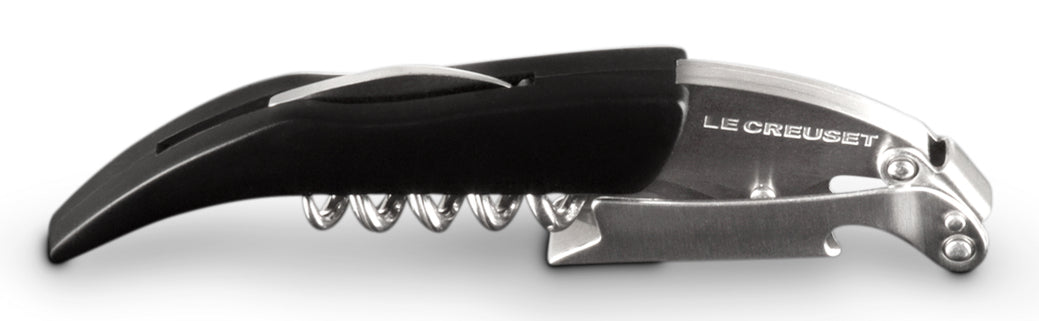 Le Creuset Kellnermesser WT-100 – 12,8 × 3,6 × 1,5 cm, Edelstahl, Schwarz, Grau, Folienschneider
