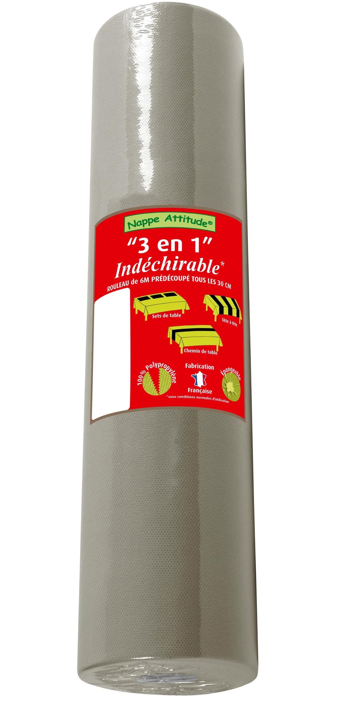 PRONAPPE Tischläufer – PP, grau, 40 cm × 4,8 m