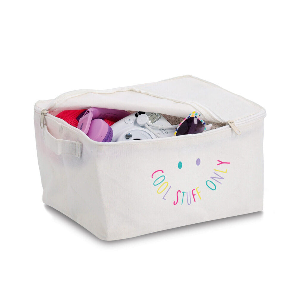 Zeller Present Aufbewahrungsbox (mit Griff) – Polyester/Baumwolle – mehrfarbig – 240 × 150 × 300 mm