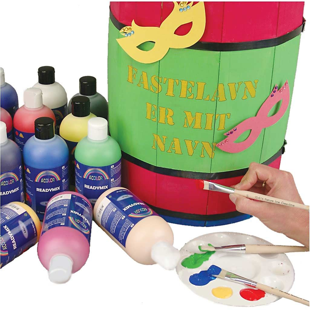 Creativ Company Acrylfarbe – Mehrfarbig, Matt – 15×500 ml (7,5 l) – für Karton, Papier, Pappe