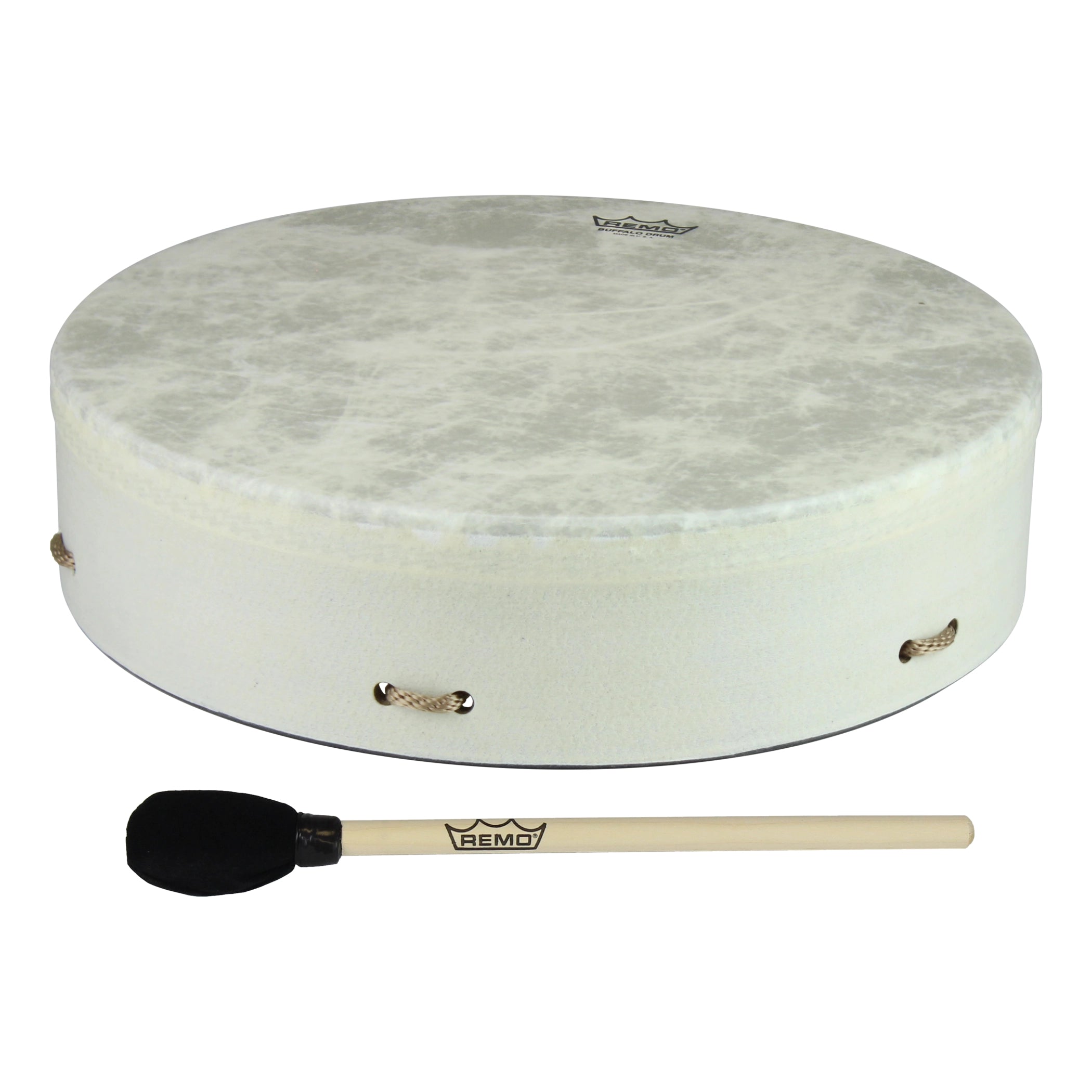 REMO Buffalo Drum – Ø 35,6 cm – inkl. Schlägel – weiss