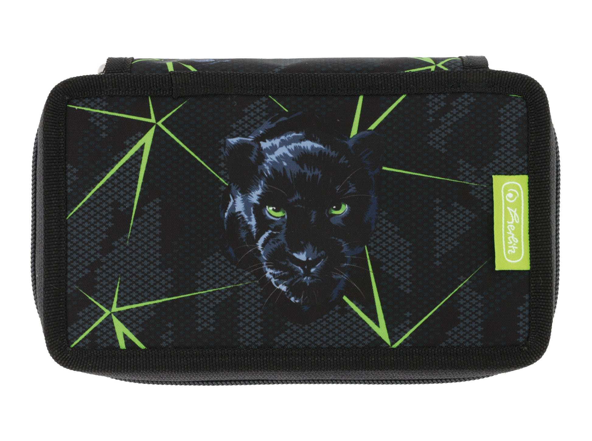 Herlitz Wild Life – Schüleretui, gefüllt (23-teilig), neongrün, Polyester, 19,3 × 5 × 11,5 cm