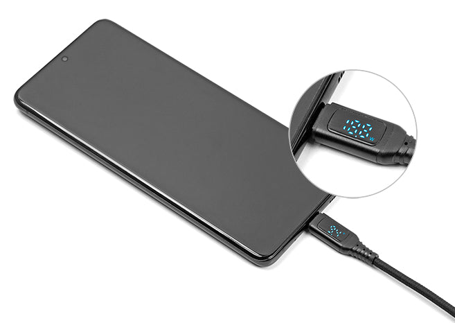 DeLOCK USB-C auf USB-C Kabel – USB 2.0 (480 Mbit/s) – 1,2 m – PD 140 W – Textilmantel, Leistungsanzeige – Sc