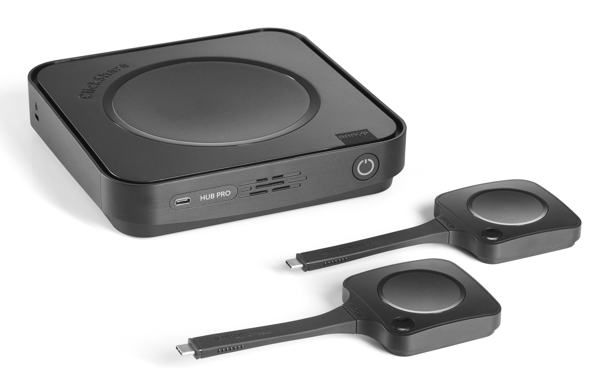 Barco ClickShare Hub Pro Video – Drahtloses Präsentationssystem – 5K, 2× Button, HDMI, Schwarz