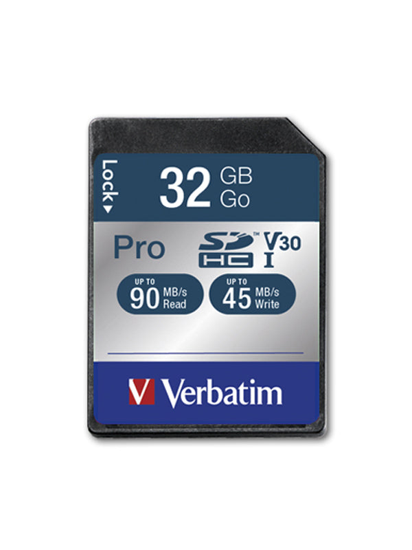 Verbatim SDHC 32 GB – UHS-I, Klasse 10, 90/45 MB/s, Schwarz
