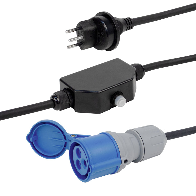 Steffen Verlängerungskabel – CEE 16-3–T11, 3 m, IP44/IP55, 1,5 mm², Schwarz