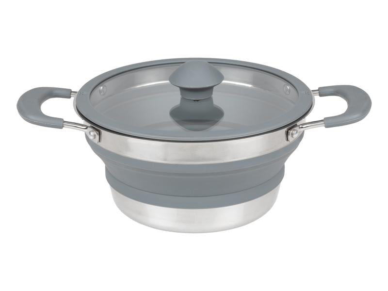 KOOR Kochtopf – 1,5 l, Edelstahl/Silikon, Grau