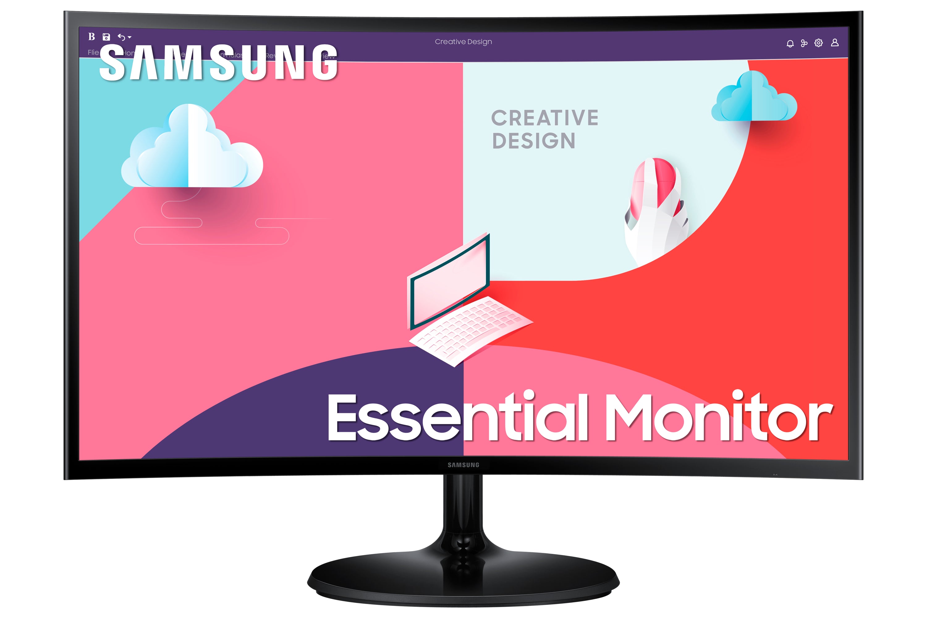 Samsung S24C364Eau – Monitor, 24" 1920 × 1080 (Full HD), VA, 75 Hz, 250 cd/m², VESA 75 × 75, Schwarz