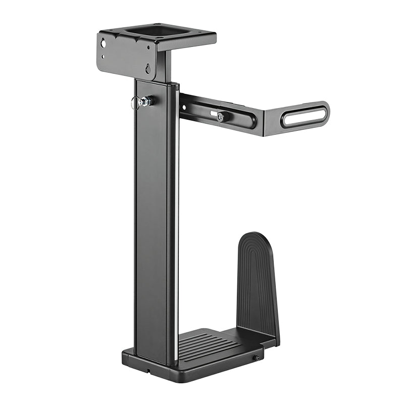 LogiLink EO0073 – PC-Halterung unter Tisch – verstellbar (B 400–520 mm, H 480–656 mm), Tragkraft 20 kg, Schwarz
