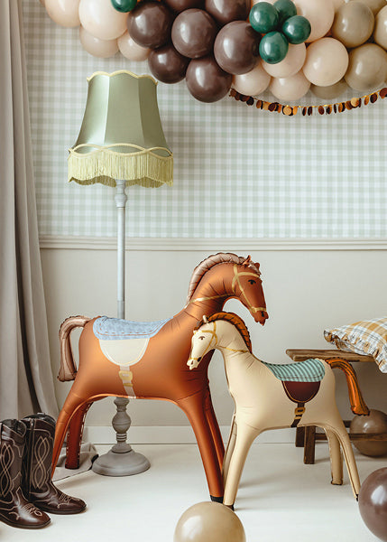 PartyDeco Folienballon Pferd – Creme – 90 cm – Folie – 1 Stk