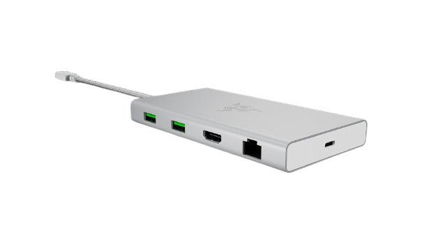 Razer Multiport-Adapter – USB-C, HDMI, 4× USB-A, 2× USB-C, 85 W PD, GbE, SD/microSD