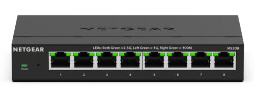 NETGEAR MS308-100EUS – Switch – 8×2.5G, Schwarz, Wandmontage