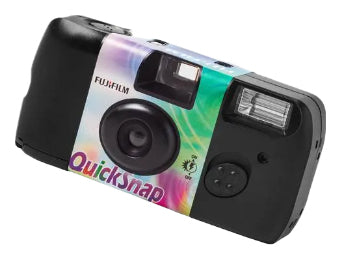 Fujifilm Quicksnap Flash 27 – Einweg-Filmkamera, 32 mm, Eingebauter Blitz (Auto, Leitzahl 3 m), Schwarz