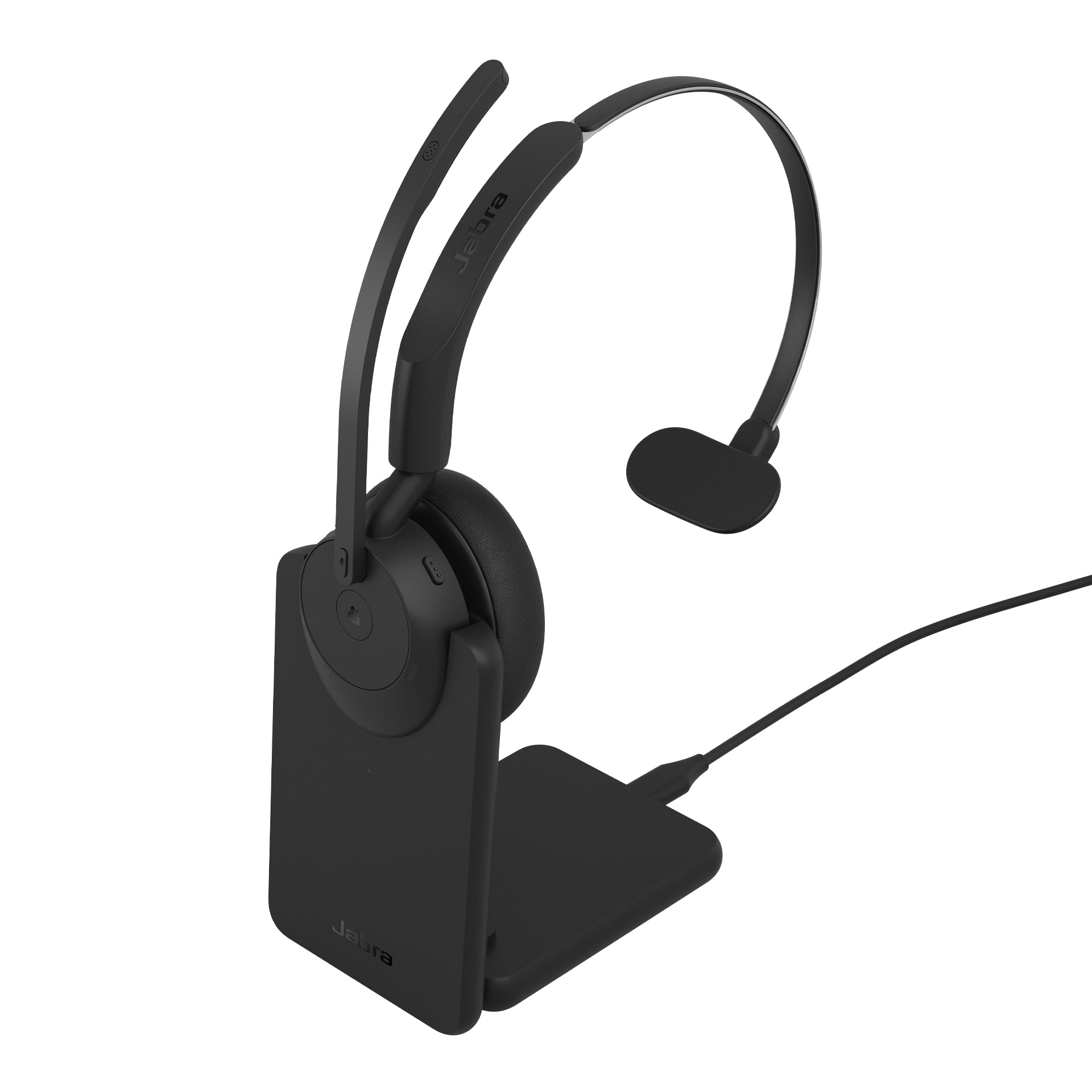Jabra Evolve3 45 MS Office-Headset – On-Ear, Mono, BT, MS Teams zertifiziert, mit USB-C-Dongle, Schwarz