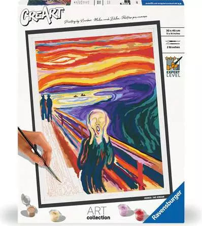 Ravensburger CreArt – Malen-nach-Zahlen-Set – Munch: Der Schrei – 30 × 40 cm – ab 14 Jahren