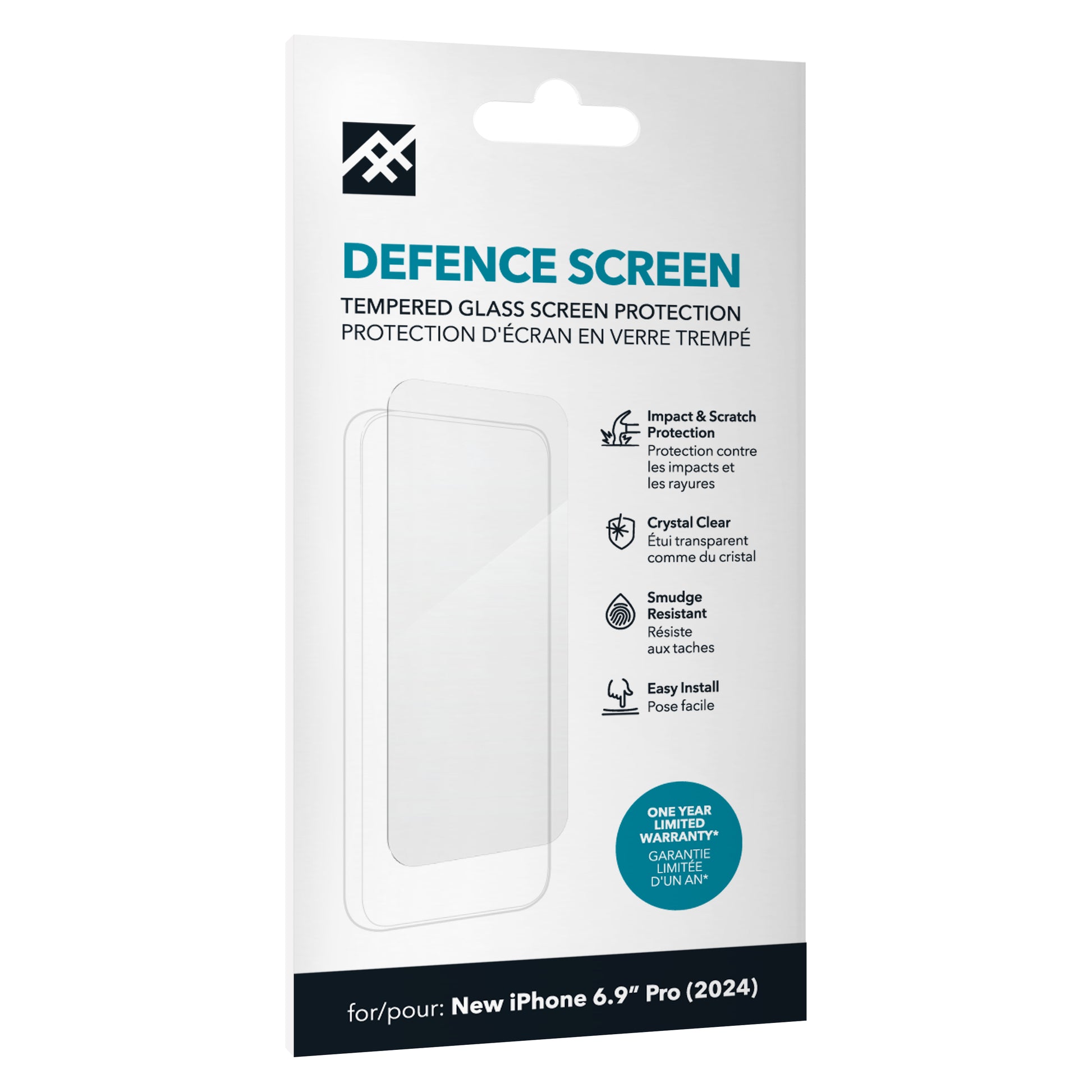 IFROGZ Displayschutz (Panzerglas), Anti-Fingerprint – für iPhone 16 Pro Max