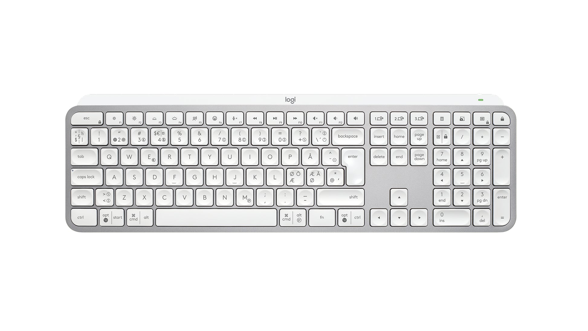 Logitech MX Keys S – Tastatur, kabellos (Bluetooth/2,4 GHz), Weiss