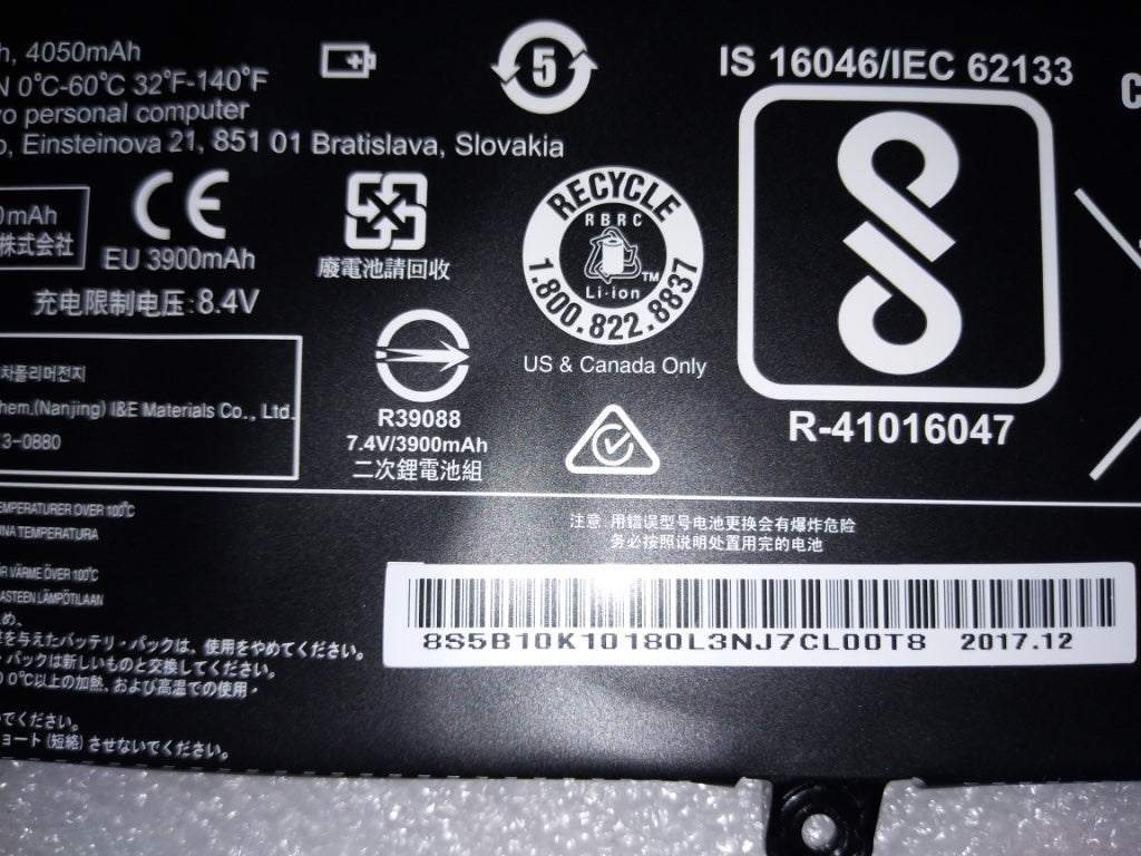 Lenovo Notebook-Akku – für Lenovo ThinkPad Yoga – 30 Wh, 7,4 V (2 Zellen) – Schwarz