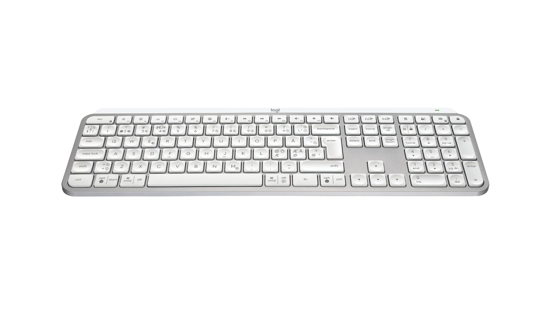 Logitech MX Keys S – Tastatur, kabellos (Bluetooth/2,4 GHz), Weiss