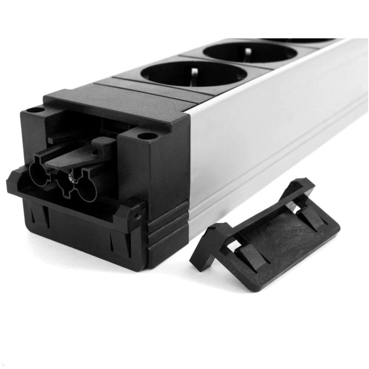Bachmann STEP ALU Steckdoseneinheit – 2×Schuko (Typ E/F), USB‑A 15 W, Einbau
