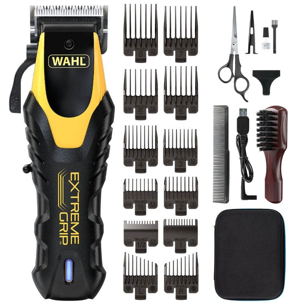 Wahl Haarschneider Extrem Grip Kabellos – Akku 120 min, 0,7–3 mm – Metall, Schwarz/Gelb