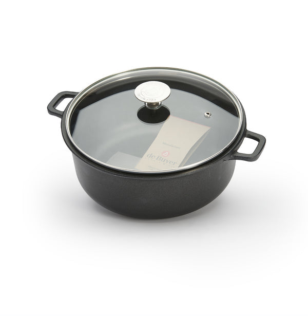 de Buyer Fonduepfanne Choc Extreme – Ø 24,1 cm, Aluminium, Teflon, für Induktion, Schwarz